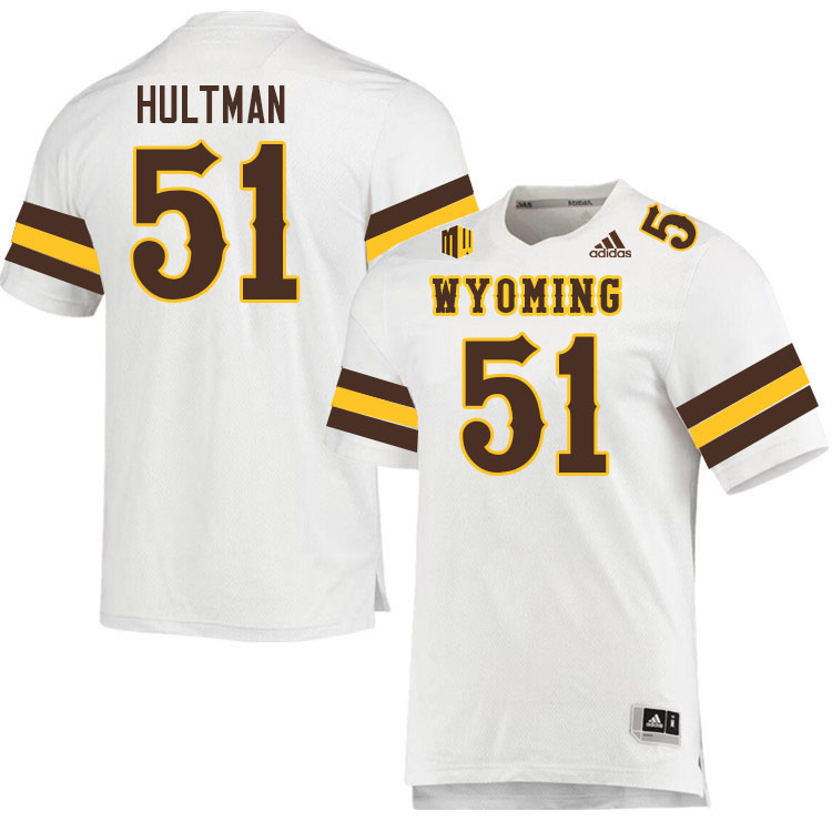 Wyoming Cowboys #51 Brady Hultman College Football Jerseys Stitched Sale-White